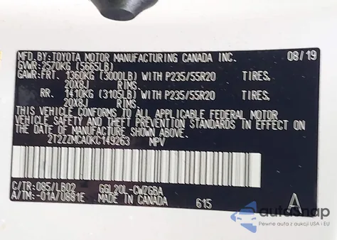 2019 Lexus Rx 350 from USA, damaged, VIN 2T2ZZMCA0KC149263